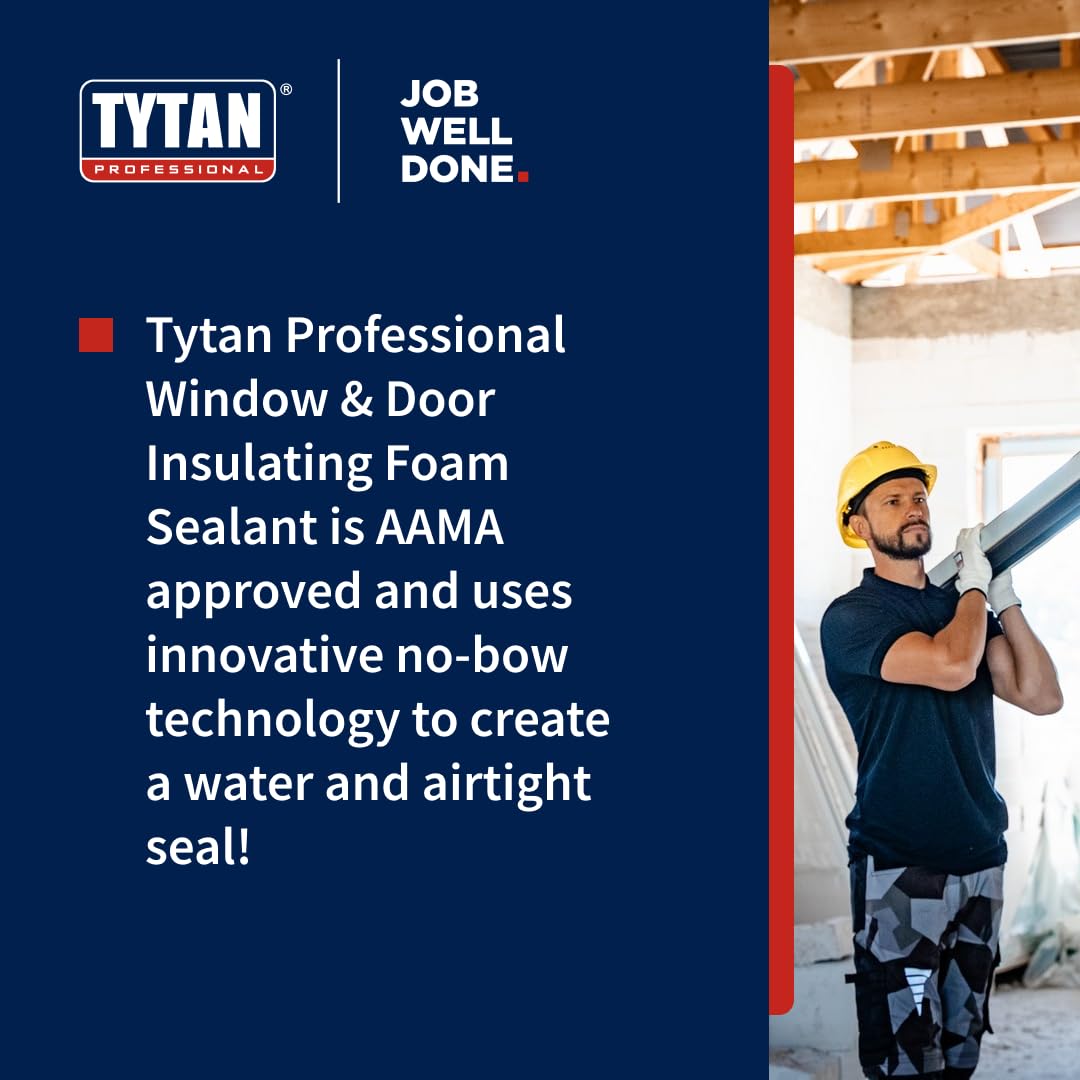 Window & Door Insulating Foam Sealant, High R-Value for Superior Insulation, Water-Resistant, Low Expansion, Eco-Friendly, AAMA & UL Verified (6x24 oz)