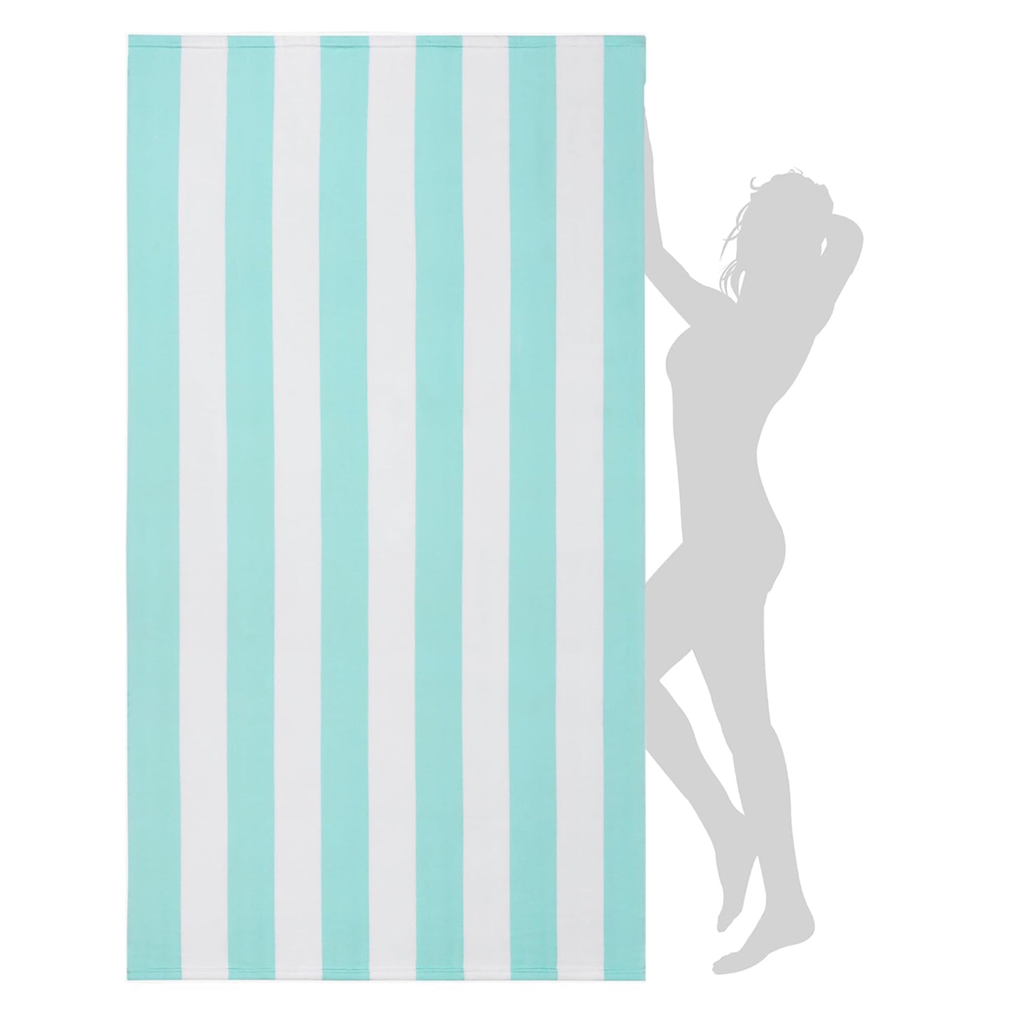 WILFA XL Oversized Beach Towel - Extra Large Towel 40 x 70 Inch Striped Pool Towel, XL Cabana Big Swim Travel Towels for Adults Mens Women