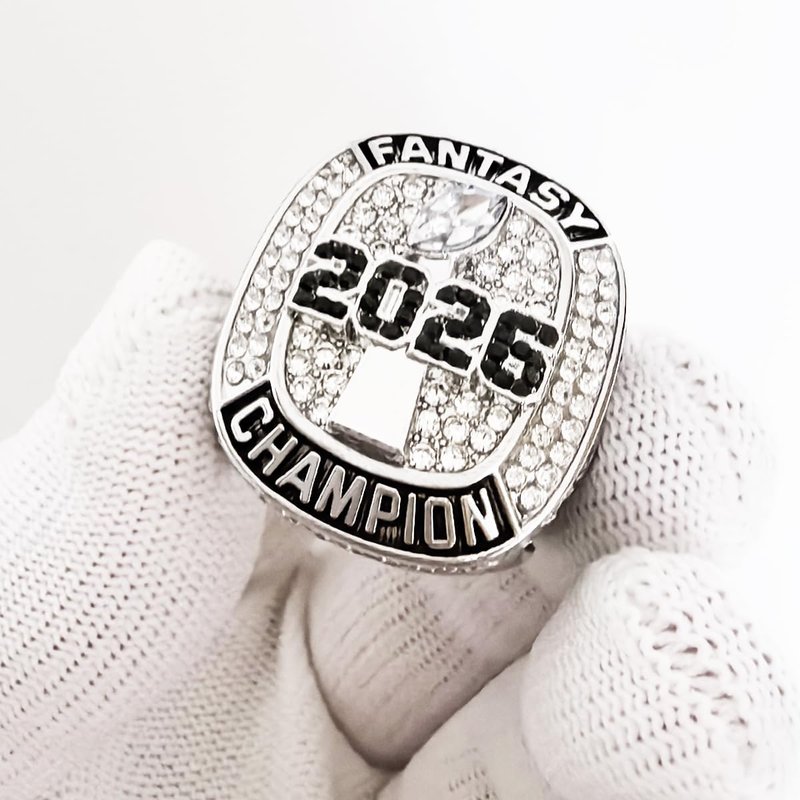 ZZXZJW 2026 Fantasy Football Championship Ring Trophy Award for Fantasy Football League Winner (Model 6, Size 11)