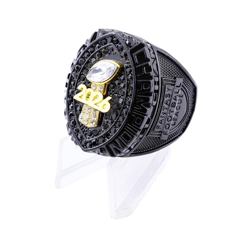 guancrown 2026 Fantasy Football Championship Ring Award Prize Trophy Sports Winner MVP FFL Ring (Ring and Stand, Size 11)
