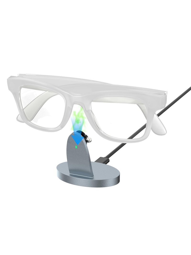 Tokismet Charging Dock Compatible with RayBan Meta Smart Glasses & Oakley Meta – LED Indicator, Safety Chip & Stable Base – Works as Charging Stand (Grey)