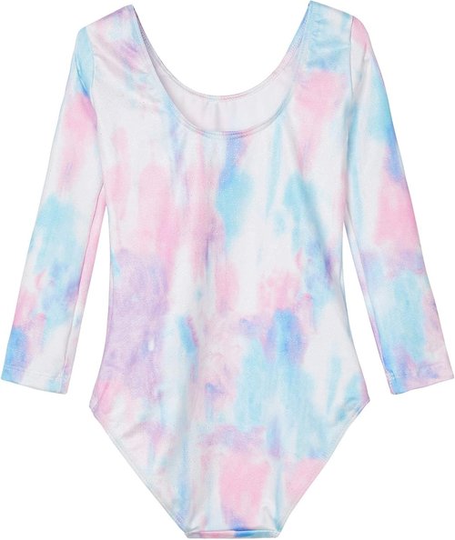 Domusgo Girls Gymnastics Leotards - Long Sleeve Shiny Colorful Bodysuits | Perfect for Tumbling