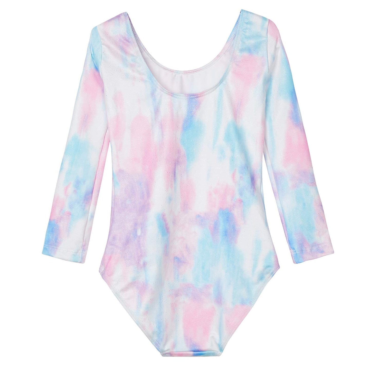 Domusgo Toddler Leotard for Girls Gymnastics Size 2t 3t Sparkle Colorful Tie Dye Long Sleeve Dance Outfits