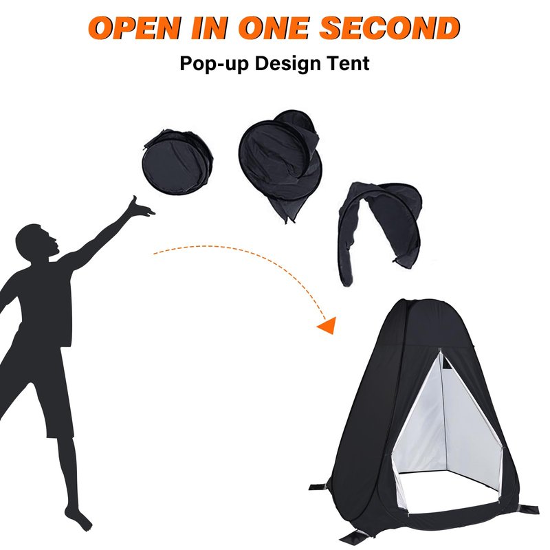 anngrowy Shower Privacy Tent, 7FT Extra Large Pop Up Toilet Tent, Portable Outdoor Bathroom Shower Enclosure, Privacy Shelter for Changing Camping Hiking Beach Dressing, Fishing, UPF50+