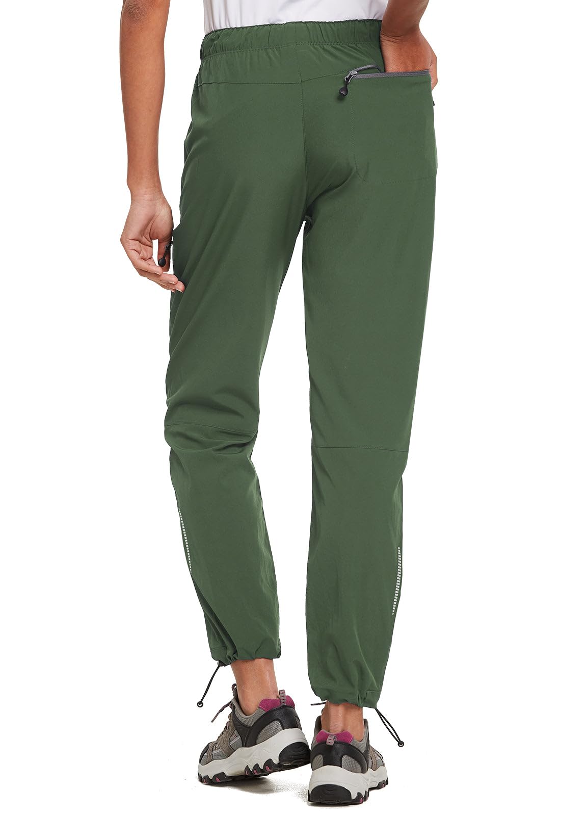 baleaf Travel Pants Women Hiking Long Tall Lightweight Quick Dry Water Resistant Cargo Pants 31'' Trip 31''-Army Green S