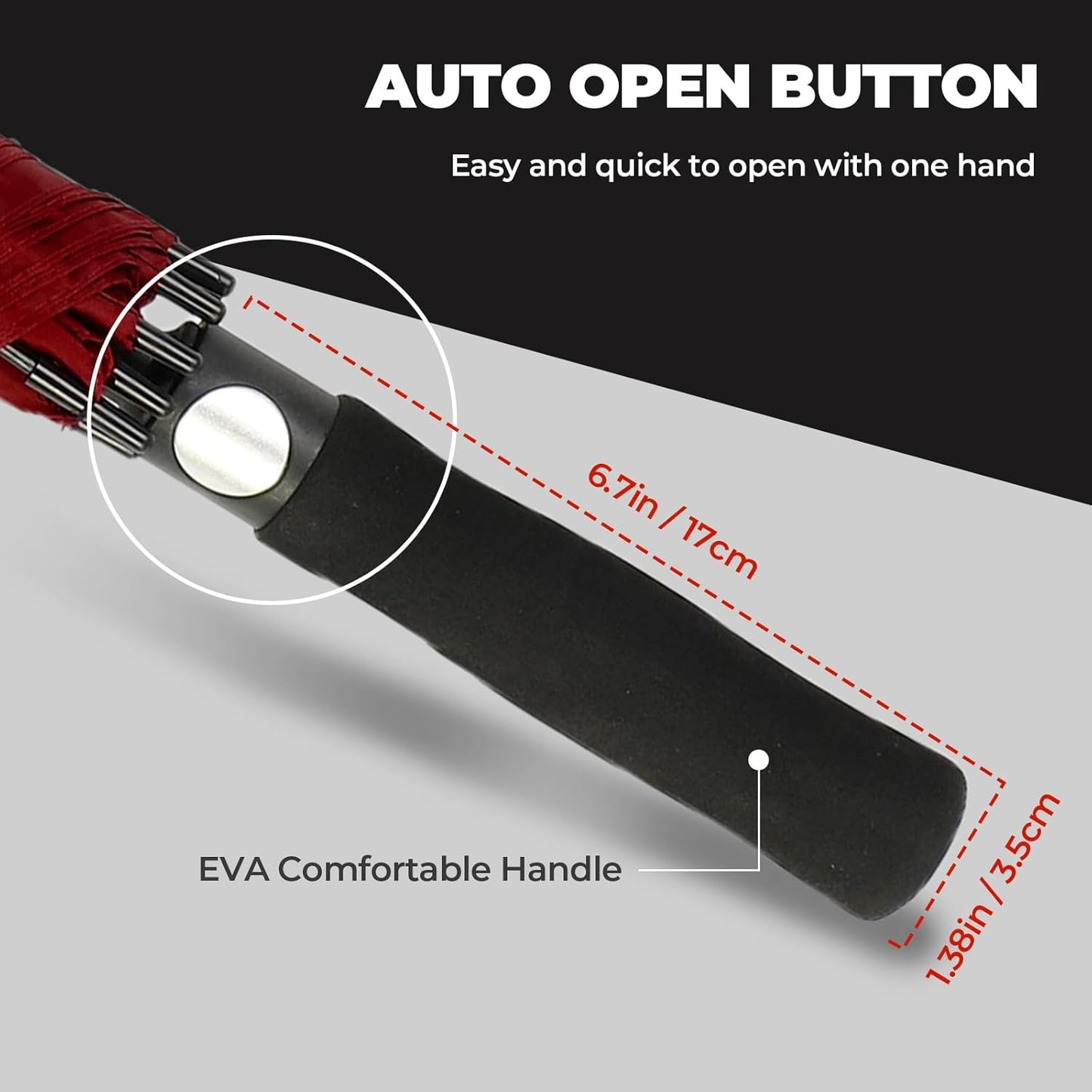 ZDSSM Automatic Open Golf Umbrella - Extra Large 54/62/68/72 Inch Double Canopy | Windproof & Waterproof