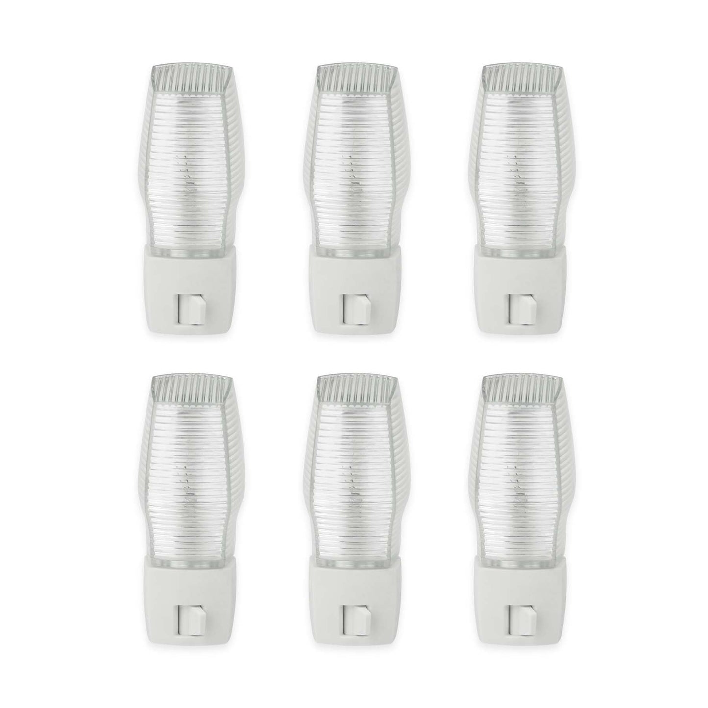 OSKOS 6 Pack, Plug in Night Light with Manual On/Off Switch, 7W Incandescent Bulb Included, ETL Listed.