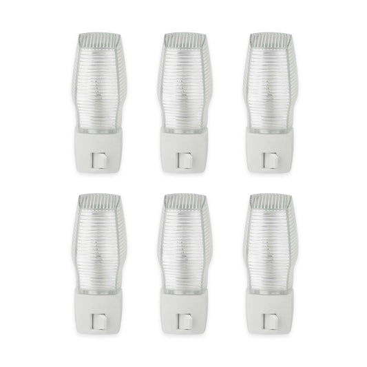 OSKOS 6 Pack, Plug in Night Light with Manual On/Off Switch, 7W Incandescent Bulb Included, ETL Listed.