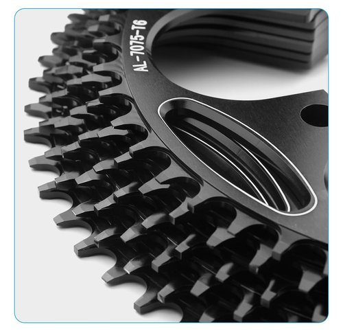 KTKEET 110/130 BCD Chainring 36/38/40/42/44/46/48/50/52/54/56/58/60T 5 Screws Round Narrow Wide Bicycle Chainring for 9/10/11 Speed Road Bike Folding Bicycle (110BCD 48T)