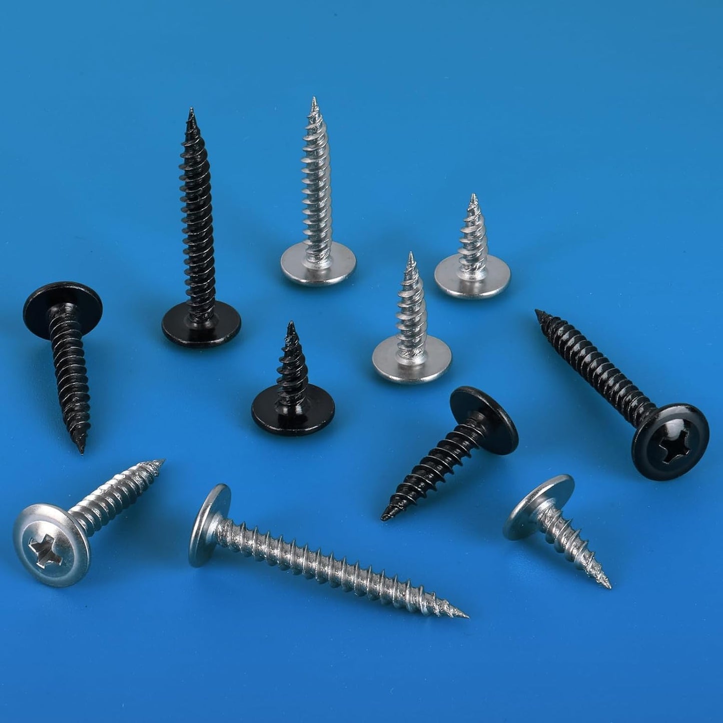 VGBUY 165Pcs #8 Modified Truss Head Wood Screws Assortment Kit, Stainless Steel 410 Quick Metal Self Tapping Screws, 6 Sizes (1/2", 3/4", 1", 1-1/4", 1-1/2", 2")