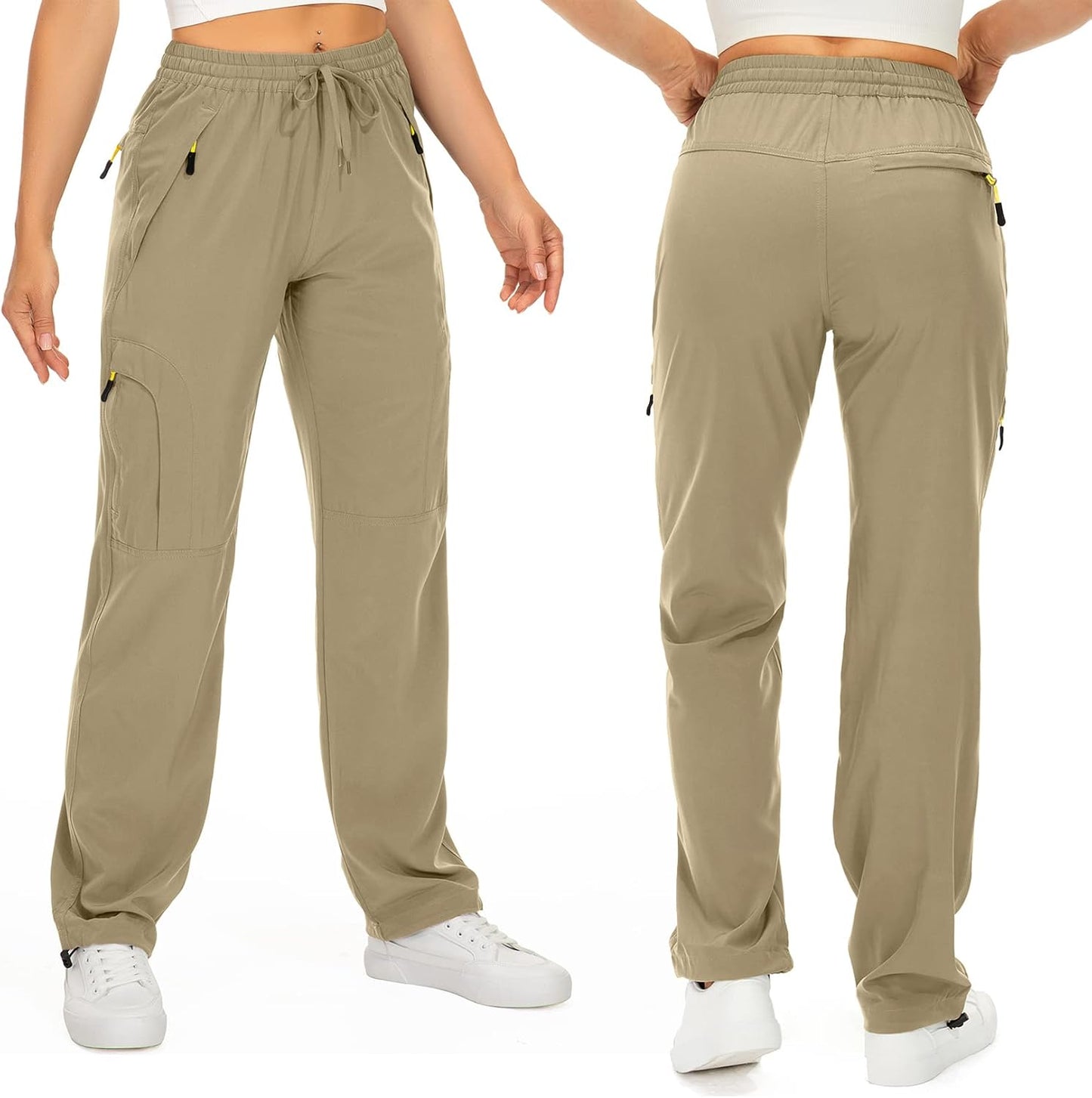 Skiennix Women's Hiking Pants - Quick Dry, UPF 50, Lightweight Travel & Golf Cargo Pants with Zipper Pockets