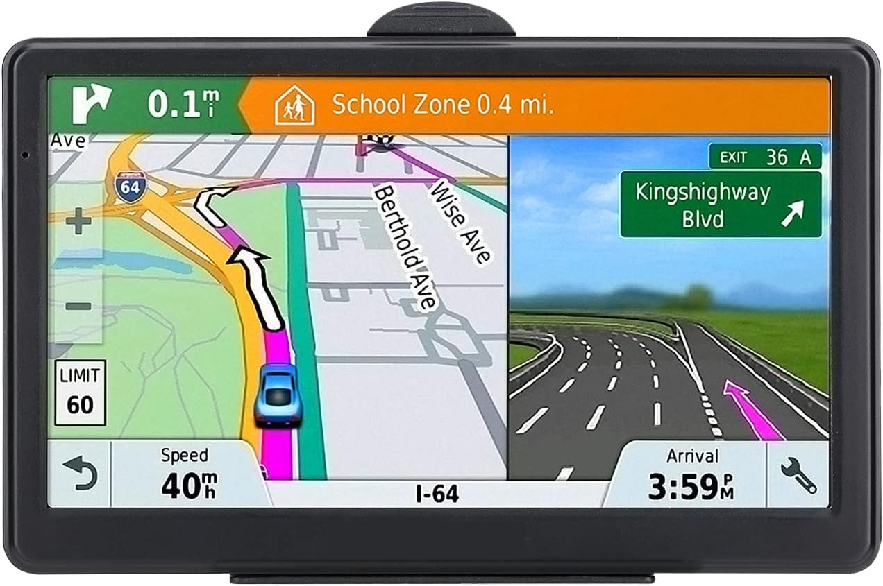 Skiennix GPS Navigation - 7-Inch Touch Screen Car GPS with Voice Guidance & Lifetime Maps