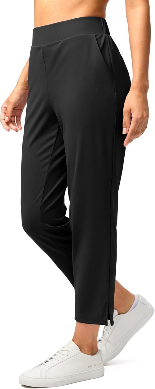 G Gradual Women's Ankle 7/8 Golf Pants - Stretchy Travel Pants with 3 Pockets & Inner Drawstring