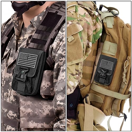 SOWHUP Tactical Molle Phone Pouch Holster Black3 – Small EDC Gadget Organizer