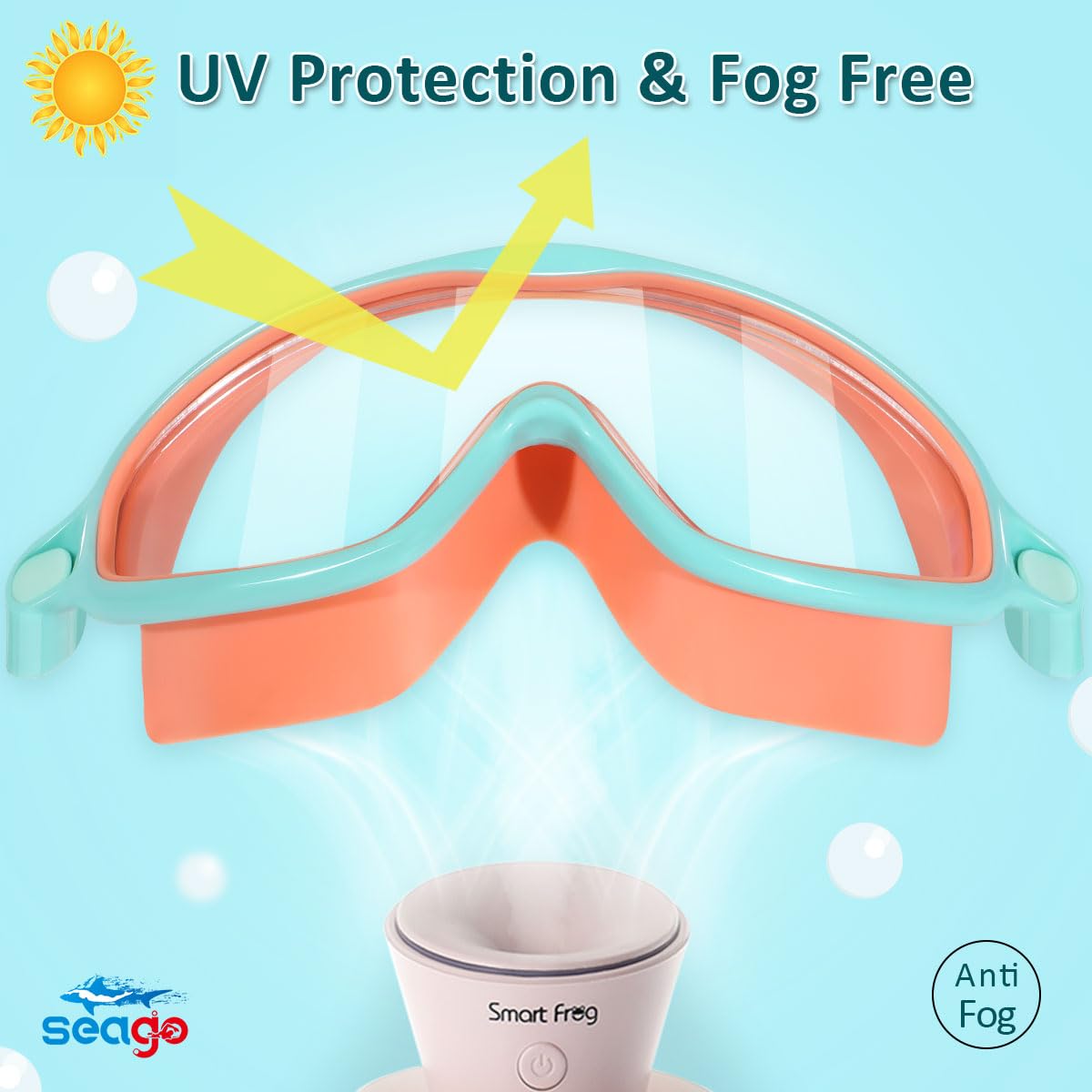 Kids Goggles for Swimming 2 Pack No Leaking Anti-Fog Outer Eye Fit with Wide View UV Protection Crystal Clear Watertight Swim Goggles with nose cover Suitable for Children Youth Boys Girls Age 3 to 14