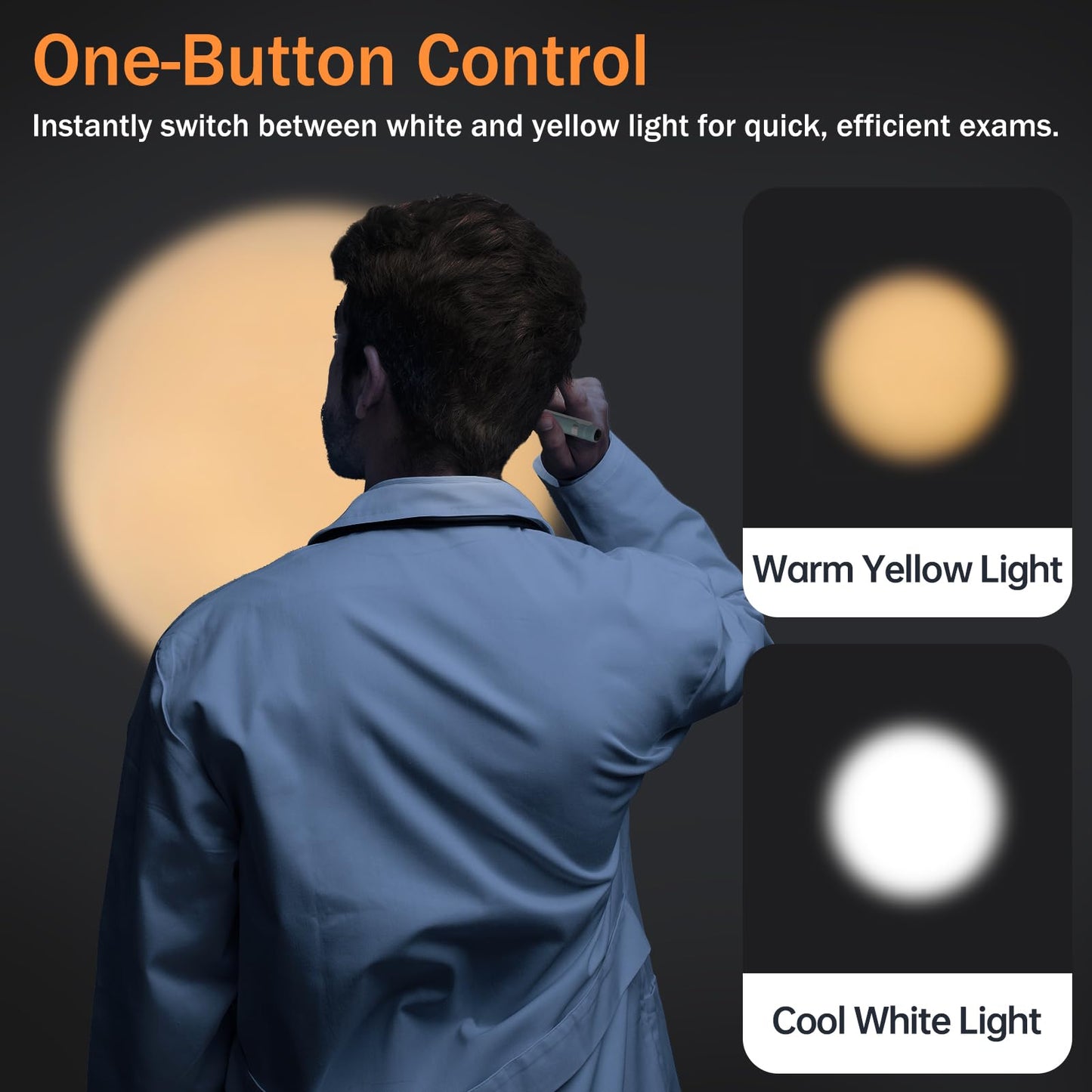 RISEMART 2-Pack Pen Light for Nurses – Medical Penlight with One-Button Switch for White & Warm Light, Portable Tool for Nursing, Doctors, Students (Blue Purple Gradient & Pink Orange Gradient)