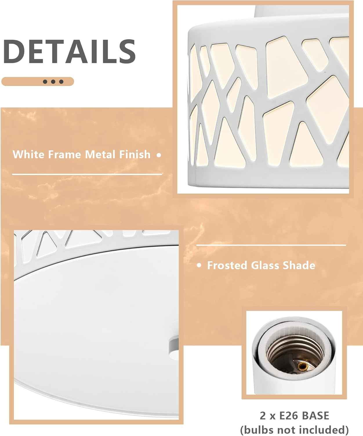 Flush Mount Ceiling Light Fixture 2-Pack - 12-Inch Oil Rubbed Bronze with Frosted Glass Shade for Bedroom, Hallway, Kitchen, Bathroom