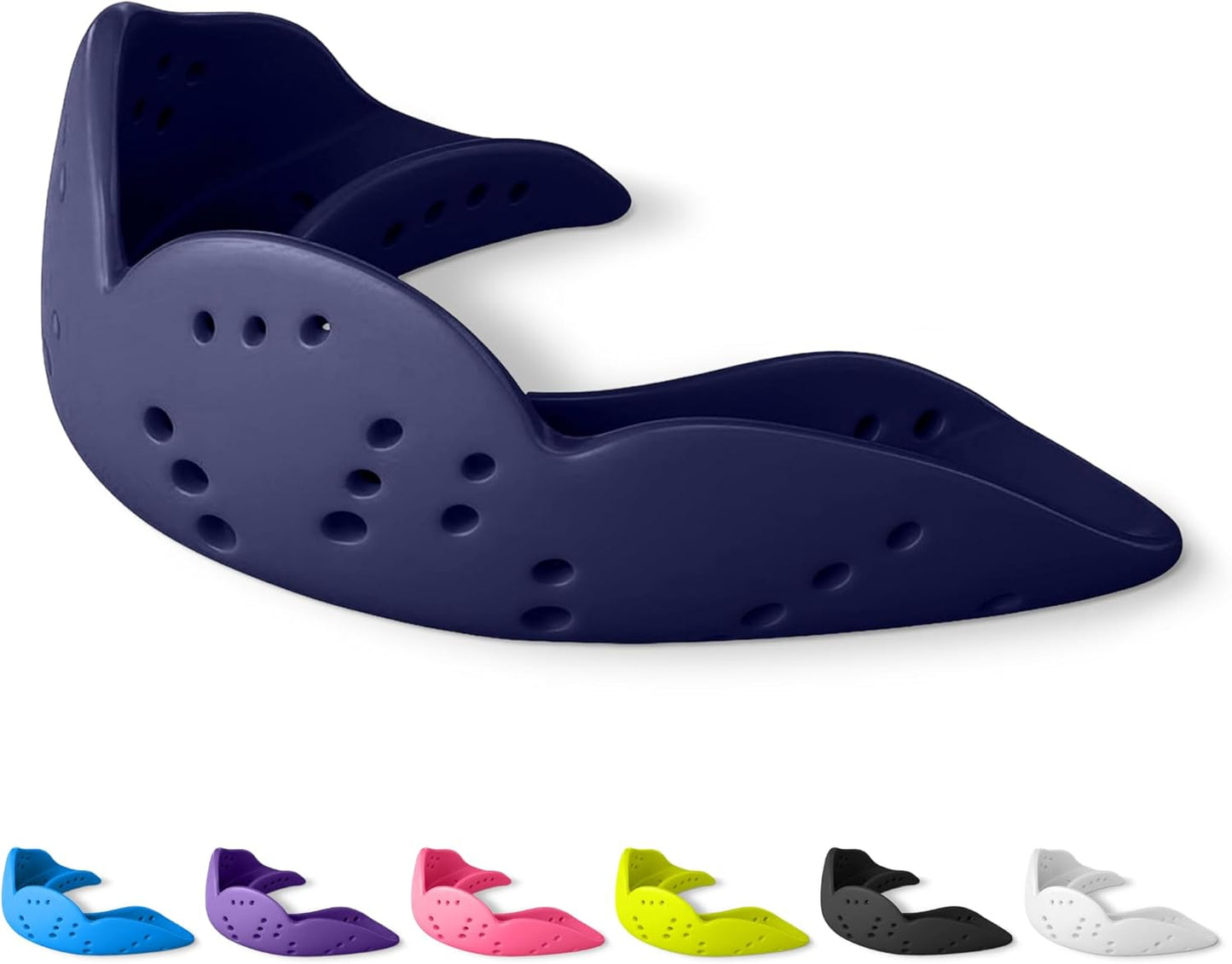 SISU Aero Medium Mouthguard - Noble Navy | 30% Stronger Protection for Team Sports & Braces - Remoldable, Ultra Slim