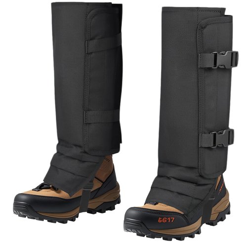 SINHOWANG Snake Gaiters for Men Women, Balck Snake Bite Protective Gaiter Chaps Fit for Outdoor Hunting Hiking Farm Working Lawncare, Lightweight Waterproof Lower Legs Guards with Adjustable Size