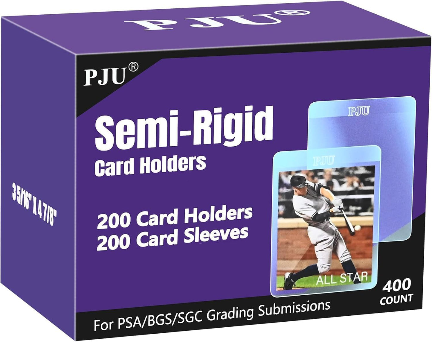 Skiennix Semi Rigid Card Holders & Sleeves - 200ct Protectors for PSA, SGC, BGS, CSG Graded Cards