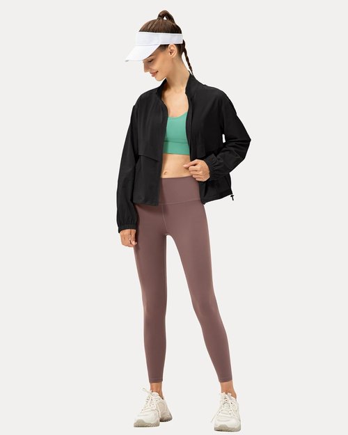 Locachy Women's Athletic Jacket - Lightweight Zip-Up with Sun Protection | Windproof & Stylish