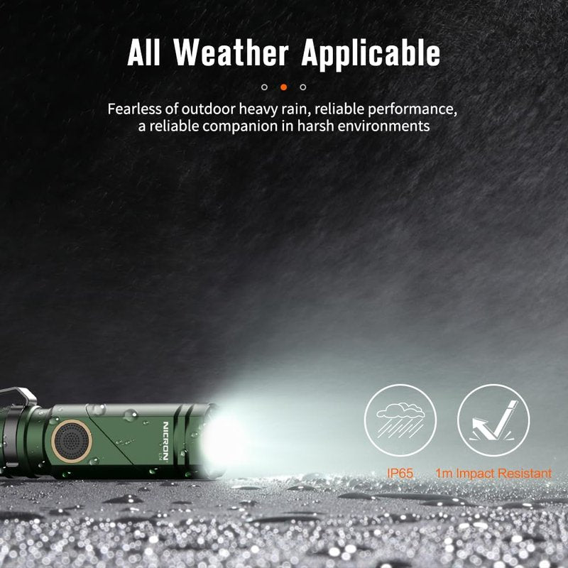 NICRON L74 Rechargeable Flashlight, 1000 Lumen High Brightness with 90° Rotatable Head, Magnetic Tail and 2-Way Clip, IP65 Waterproof, Compatible with Rechargeable Batteries and AA Battery