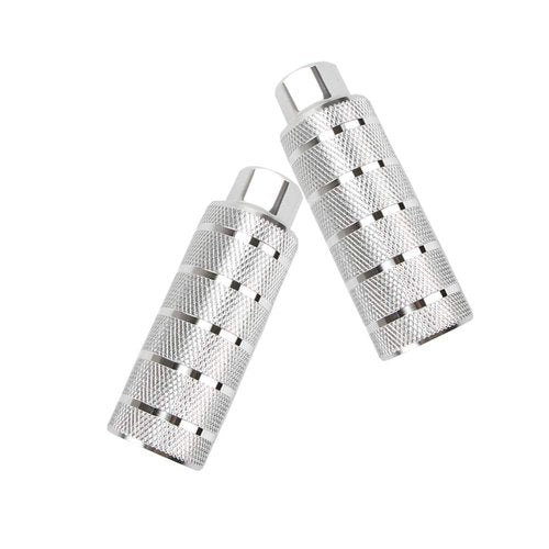 KOOBOOK 2Pcs Aluminum Alloy Bike Pegs BMX Pedals Bike Pedals Anti-Slip Rear Feet Pedals Diameter 38mm Fit 3/8 inch Axles Silver