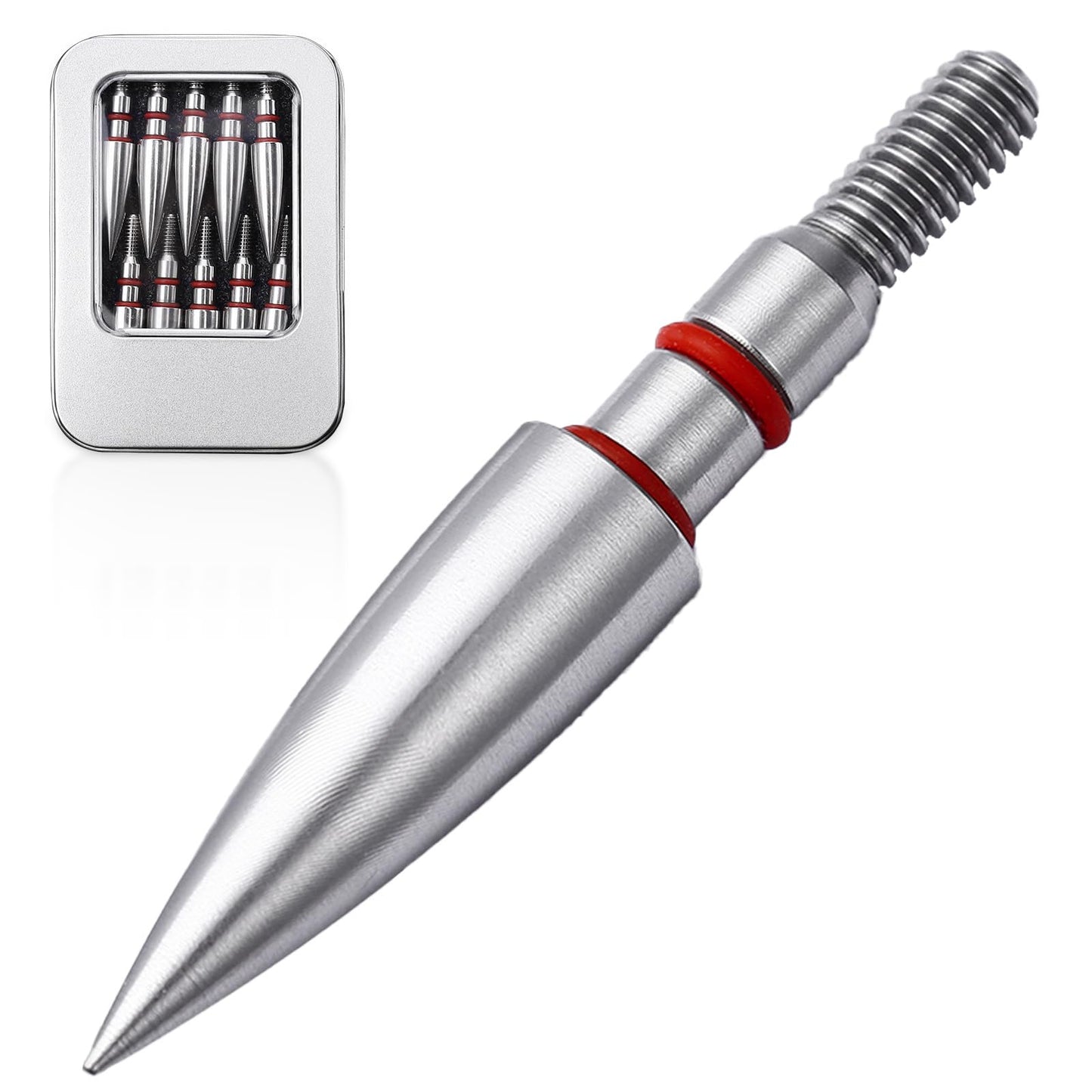 Wild Mountain 12-Pack Archery Field Tips-Multi Weight100-300 Grain Screwin Bullet Points for Recurve and Compound Bows Ideal for Target Practice&Hunting Inch Diameter (19/64＂-125GR) (5/16＂-125GR)