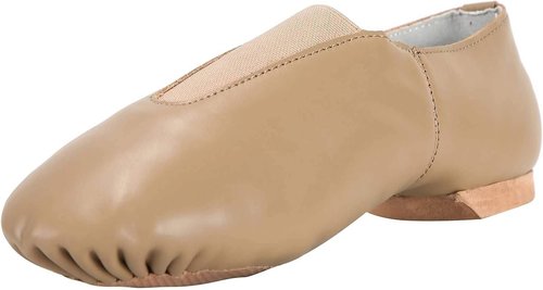 Linodes Women's Jazz Shoes - Slip-On Leather Upper with Elastic Top Piece | Comfortable Fit