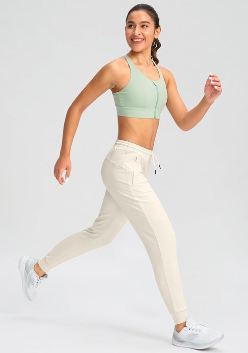 G Gradual Women's Joggers - Tapered Running Sweatpants with Zipper Pockets for Lounge & Jogging
