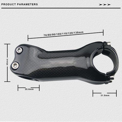 carbon stem mountain bike,17 degree,31.8 stem 80mm,carbon road bike stem riser 1-1/8" gravel bike full carbon fiber stem bike handlebar stem 3K glossy adjustable bike stem bike grips bicycle parts