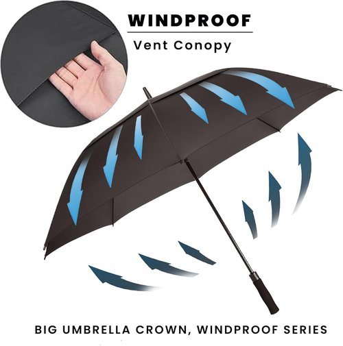 Golf Umbrella - Extra Large 54/62/68/72 Inch Double Canopy | Windproof & Waterproof Design for Men, Women & Family