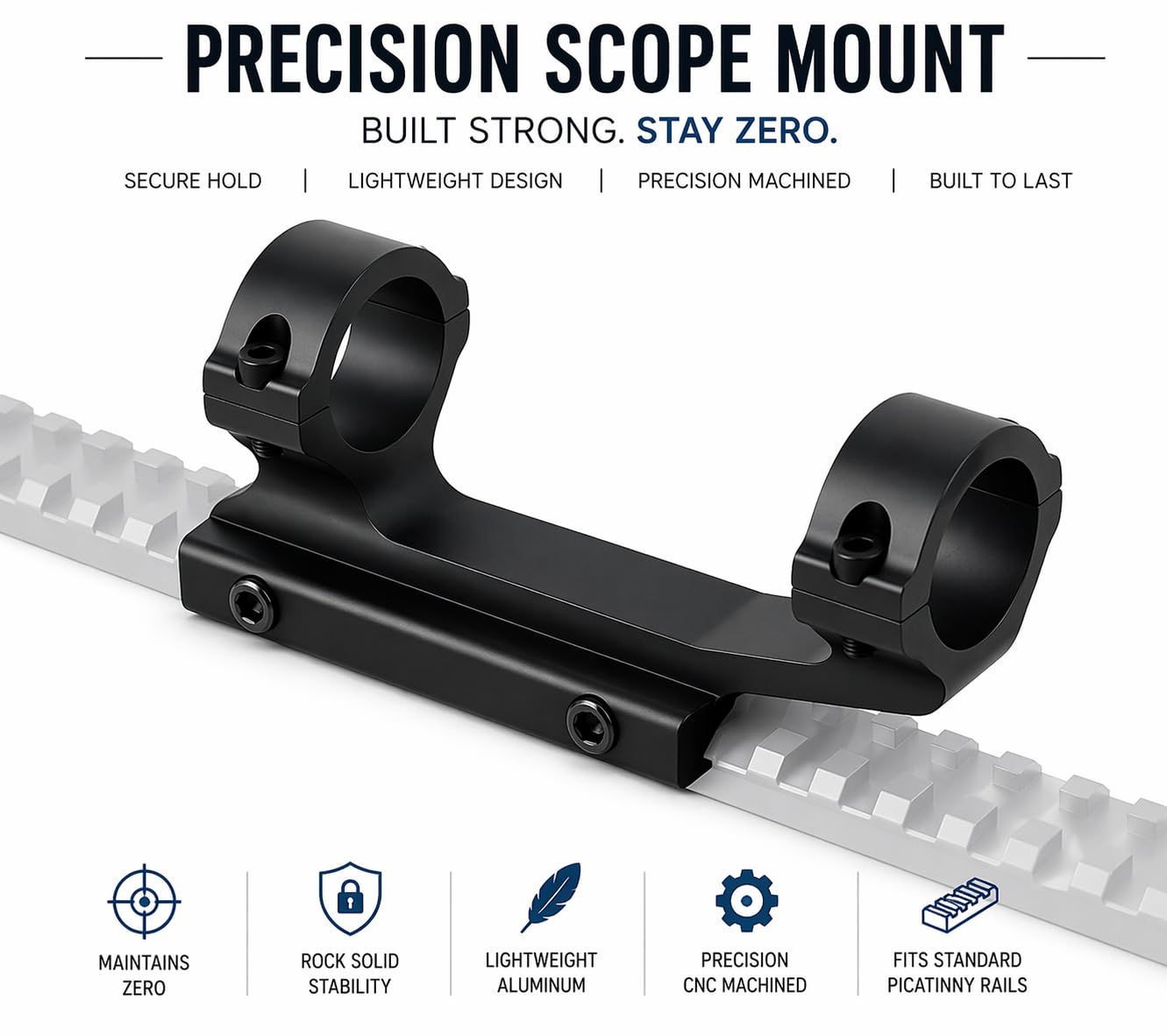 Gotical 1" Cantilever Dual Ring Scope Rings 20mm Picatinny 1 Inch Rail Scope Mount for Rifle Scope (Black - 1" Cantilever Dual Ring) Durable (1" Cantilever Dual Ring Scope Rings.)