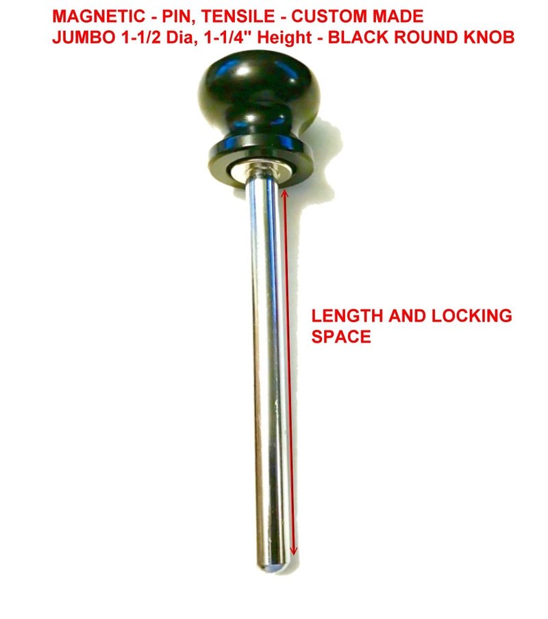 SB DISTRIBUTION LTD Pin, Tensile - 3/8 Diameter | 5-1/2" Locking Space || Jumbo Aluminum Black Knob | Universal Fitness Equipment Weight Stack Replacement SELECTOR Key