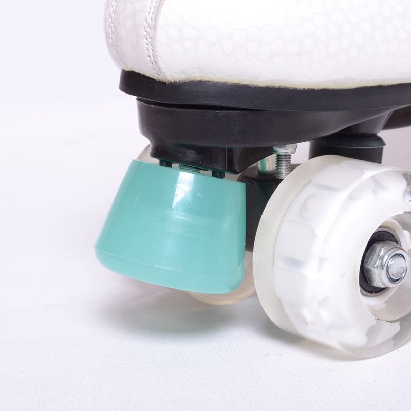 VNAKER PU Rubber Roller Skate Toe Stoppers 1 Pair with Screws Jelly Blue