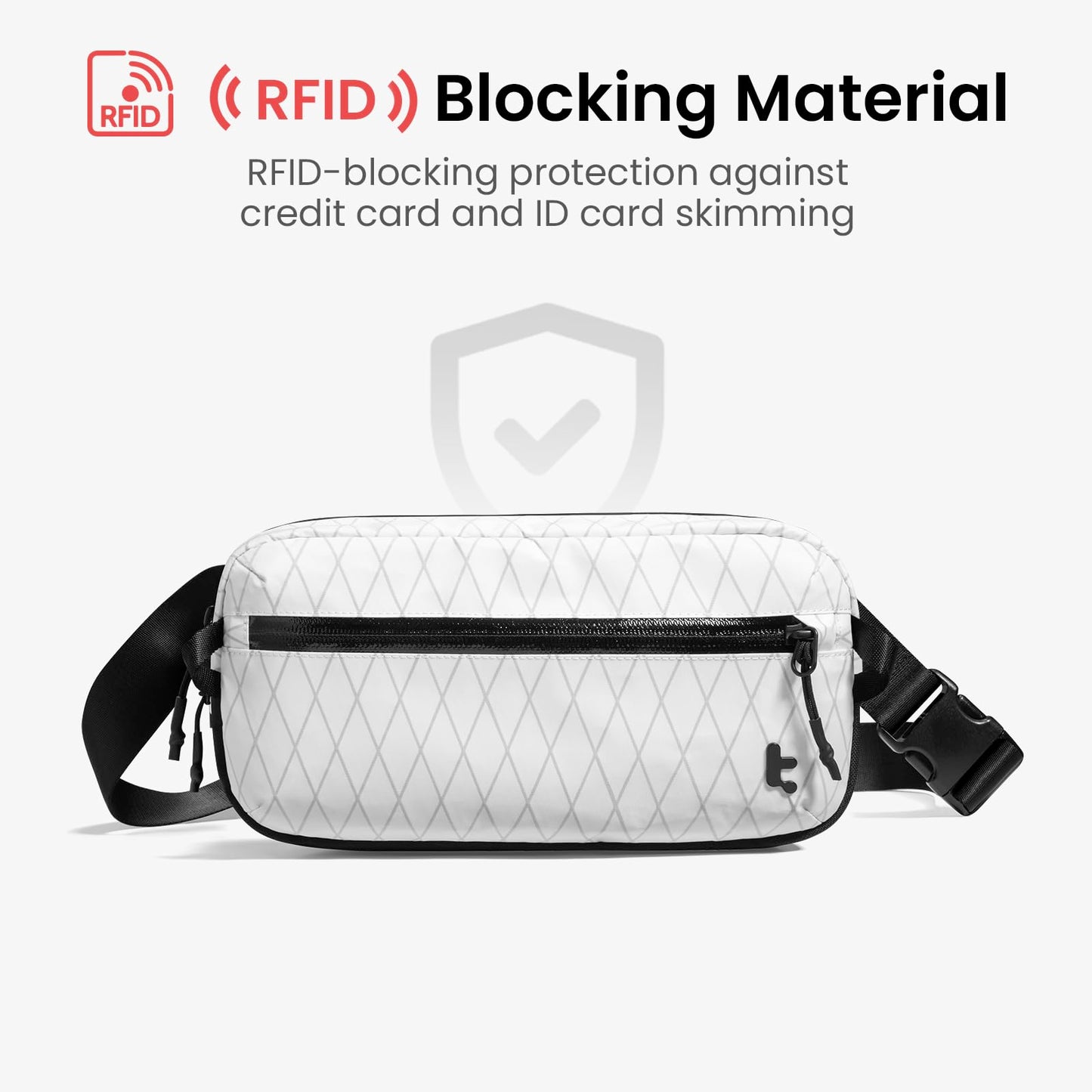 tomtoc 3.5L X-Pac Sling Bag with RFID Blocking Crossbody Pack for Men Women