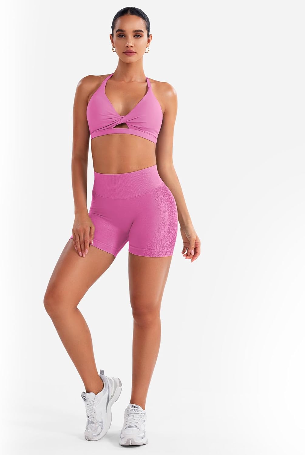 YEOREO Workout Shorts - 4.5" Biker Gym Shorts with Tummy Control & Scrunch Butt Lift | Ideal for Running & Yoga