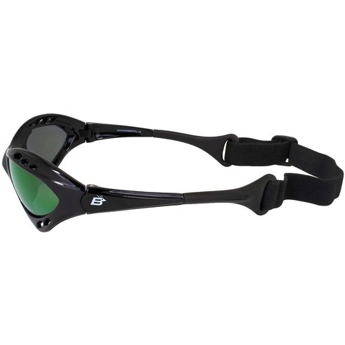 Birdz Eyewear Seahawk Padded Polarized Sunglasses 3 Pairs w/Strap Water Sports Surfing Kayaking Jetski Black Frame w/Blue Pink & Purple Mirror Lenses