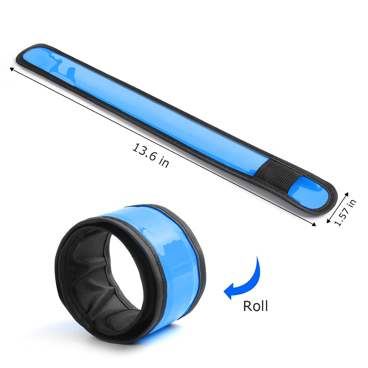 esonstyle 6 PCS Blue LED Light Up Band Slap Bracelets, Night Safety Wrist Band for Cycling Walking Running Concert Camping Outdoor Sports
