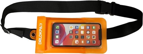 DRLOKPAK Waterproof Waist Pouch - Crossbody Chest Bag for Snorkeling & Swimming | Orange Floating Phone Case Holder