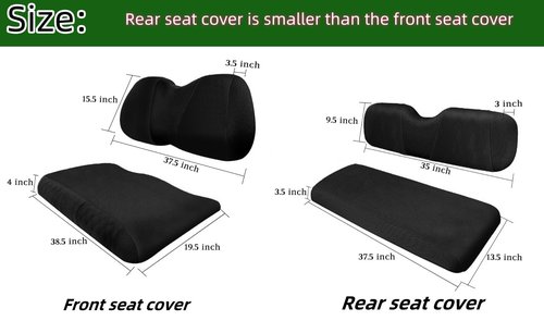 Golf Cart Seat Covers Front Rear seat Covers for Yamaha G29 Drive, Club Car Precedent, Tempo and Star EV, Air Mesh Polyester Fabric Breathable Washable