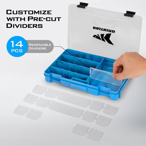 KastKing Tackle Boxes - Durable Plastic Storage Organizer with Removable Dividers | 2 or 4 Pack Options