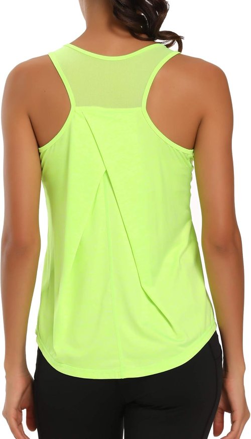 Aeuui Women's Racerback Tank Tops - Breathable Mesh Yoga Shirts for Athletic Workouts | Sleeveless Gym Apparel