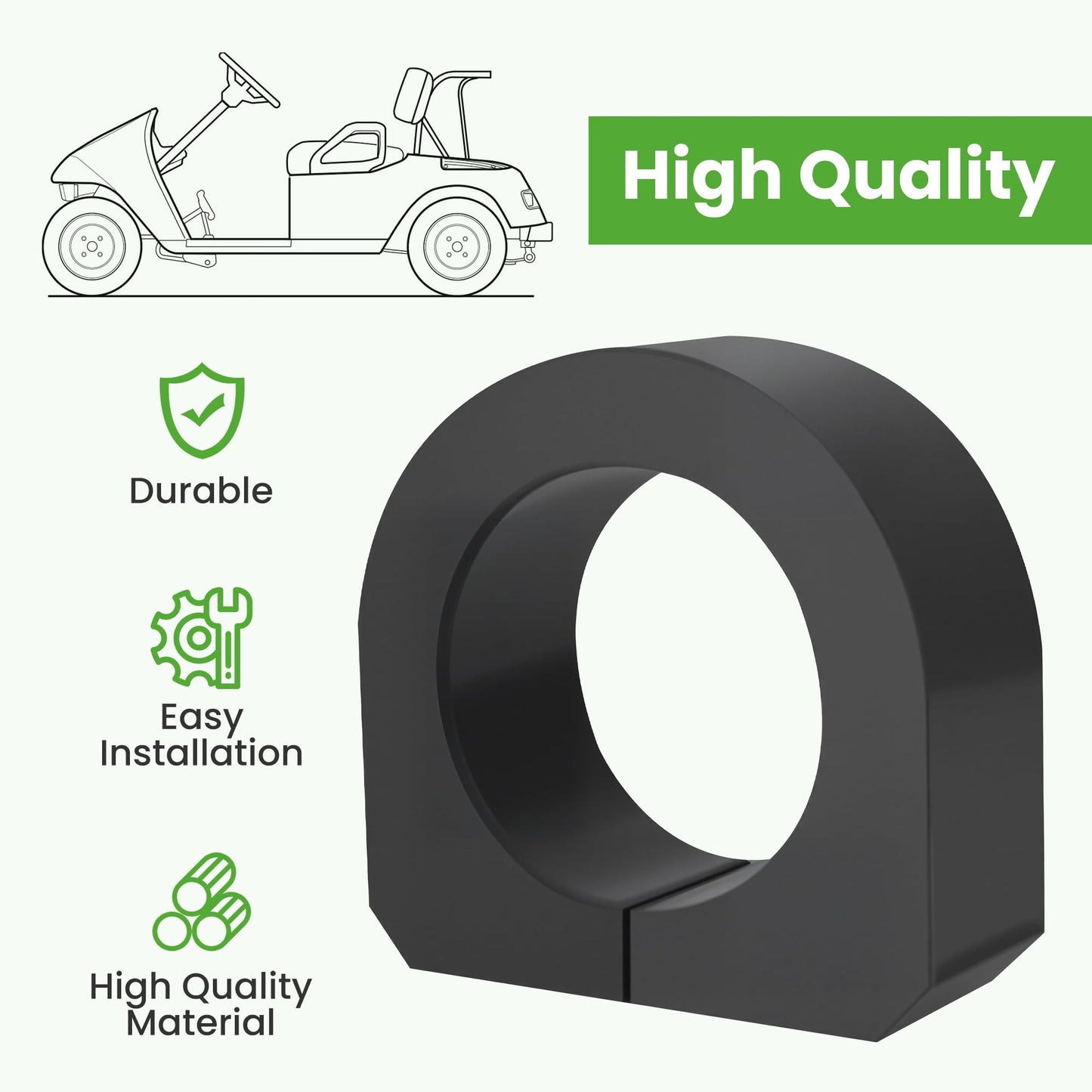10L0L Golf Cart Rear Bushing Kit for EZGO TXT Medalist 1994-2008 Golf Cart - Durable Replacement Parts, OEM# 72117G01, 2-Pack