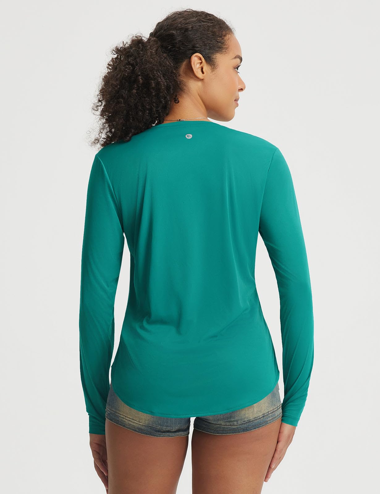 baleaf Womens Sun Shirts UPF 50+ UV Protection Long Sleeve V Neck Lightweight Breathable Quick Dry Tops Hiking Running Green L