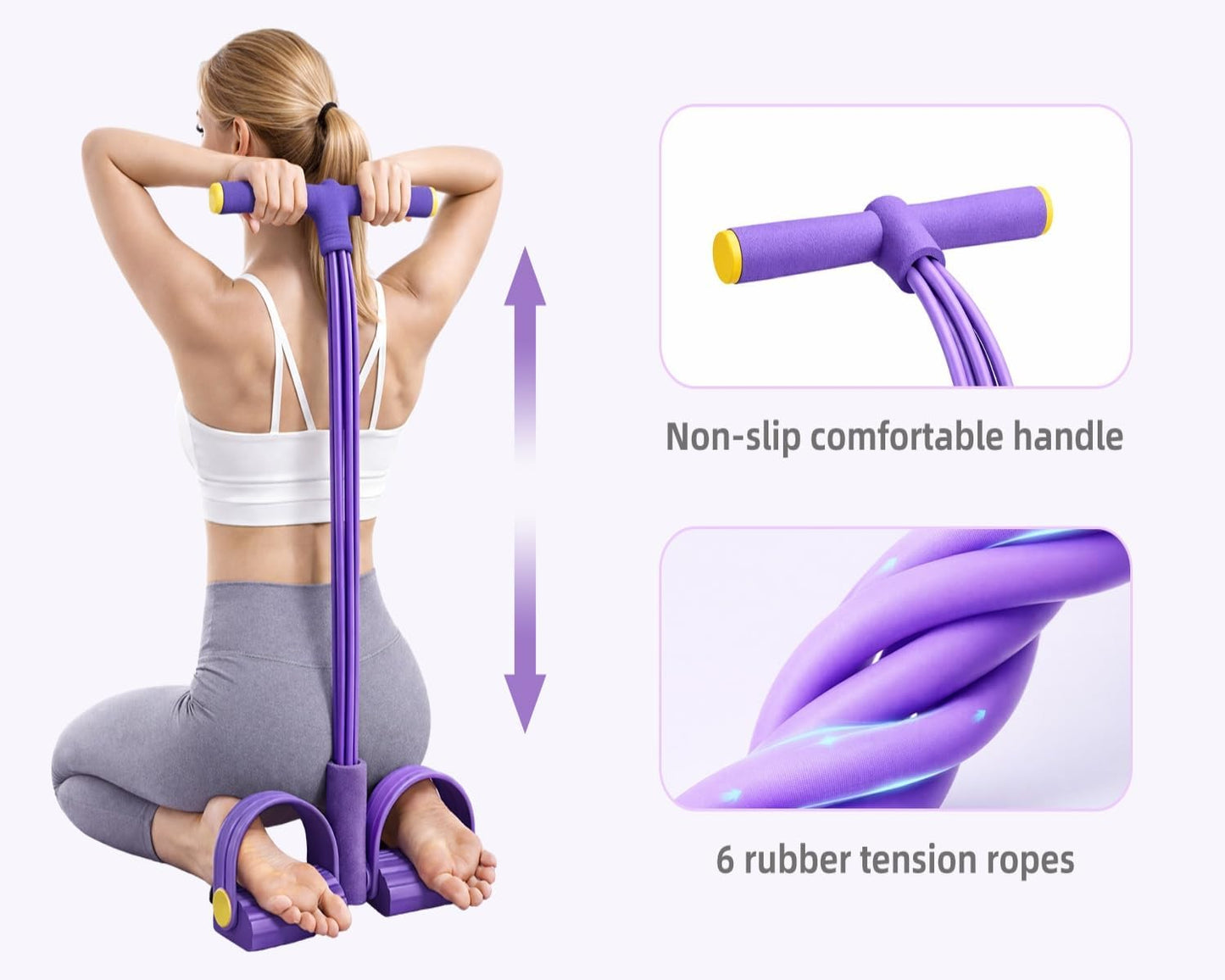 Upgraded Handle Resistance Band - 6 Levels of Tension for Full Body Workouts | Durable & Soft Design