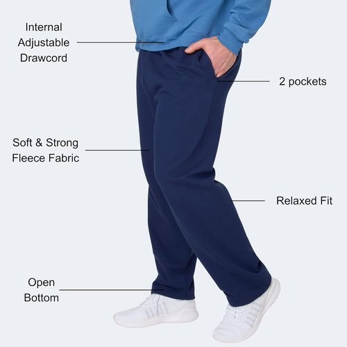 Hanes Men's EcoSmart Sweatpants - Comfortable Athletic Lounge Pants with Pockets | Fleece Design