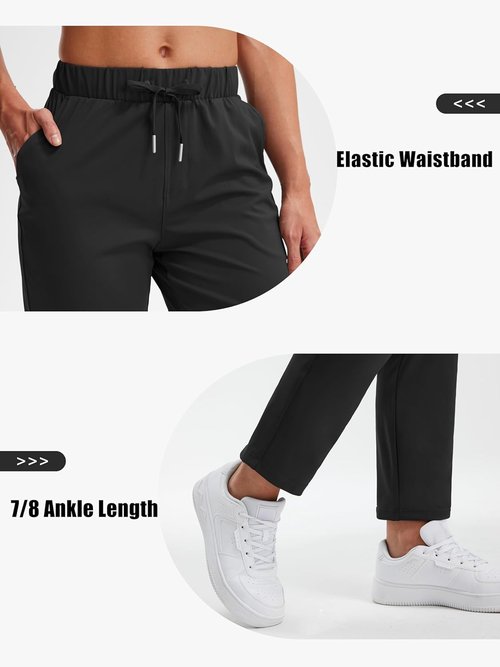 Libin Women's Golf Pants - 4-Way Stretch 7/8 Ankle Joggers with Pockets for Yoga & Casual Wear