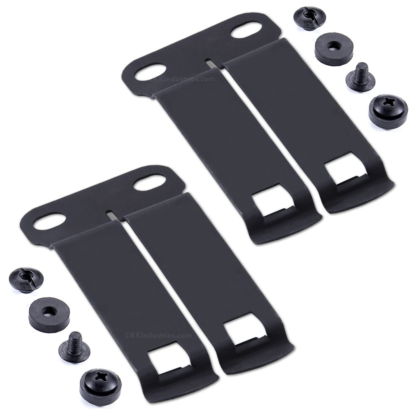 [2 Pack] Monoblock Gear Belt Clips - (w/Hardware) - (1.50in Belts) - Inside-The-Waistband/IWB Holster Mounting Belt Clip Attachment