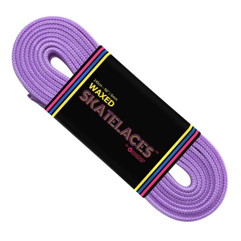 Bont Skates Waxed Laces - 6mm & 8mm - 47" 71" 79" 96" 108" - Amethyst Purple (8mm Wide / 71 inch / 180cm)